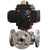 Dwyer Instruments - WE34-DMD01-T2-B - 3-Way Flanged SST Ball Valve 240 VAC Flow Path B 3/4